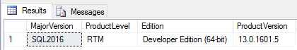 phiên bản thuộc tính máy chủ SQL Server
